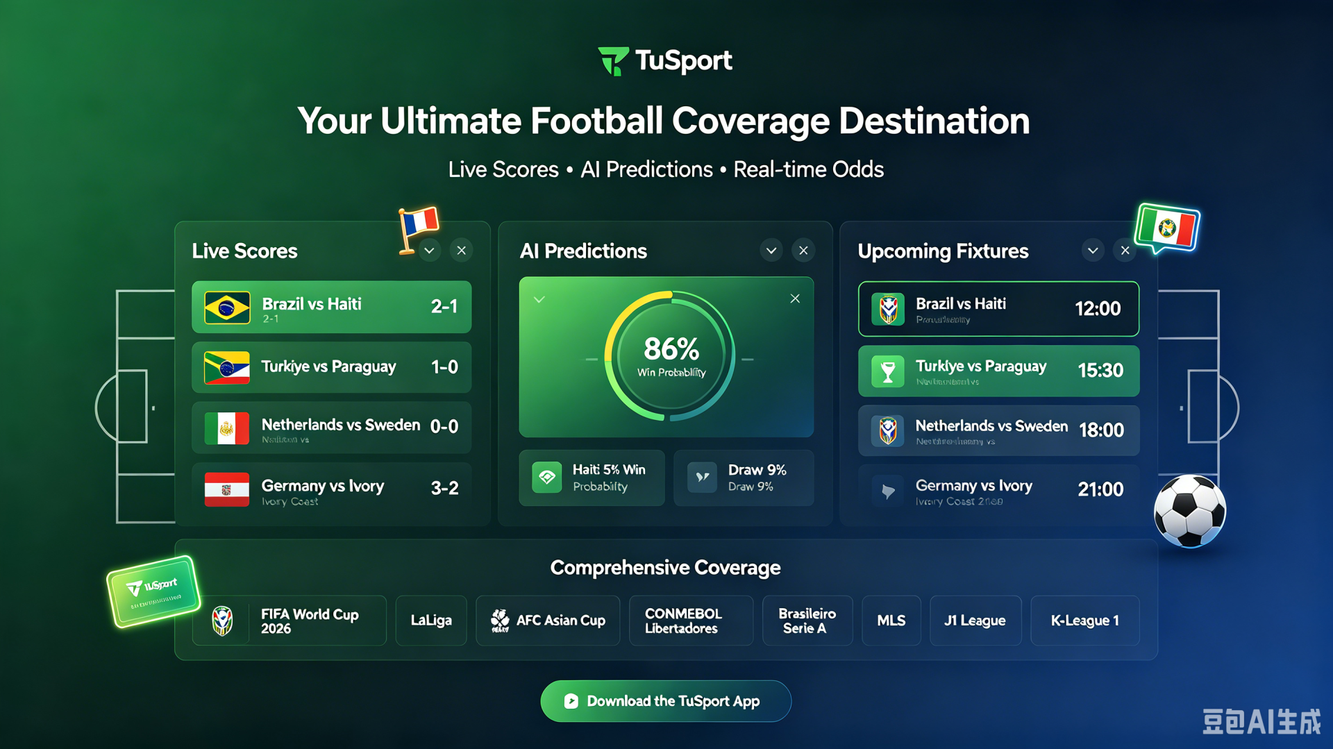 TuSport - Live Football Scores, AI Predictions & Real-Time Match Data