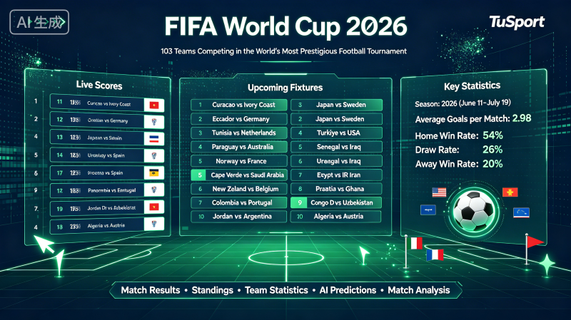 FIFA World Cup 2026 Matches Schedule - Live Scores, Fixtures & Results | TuSport