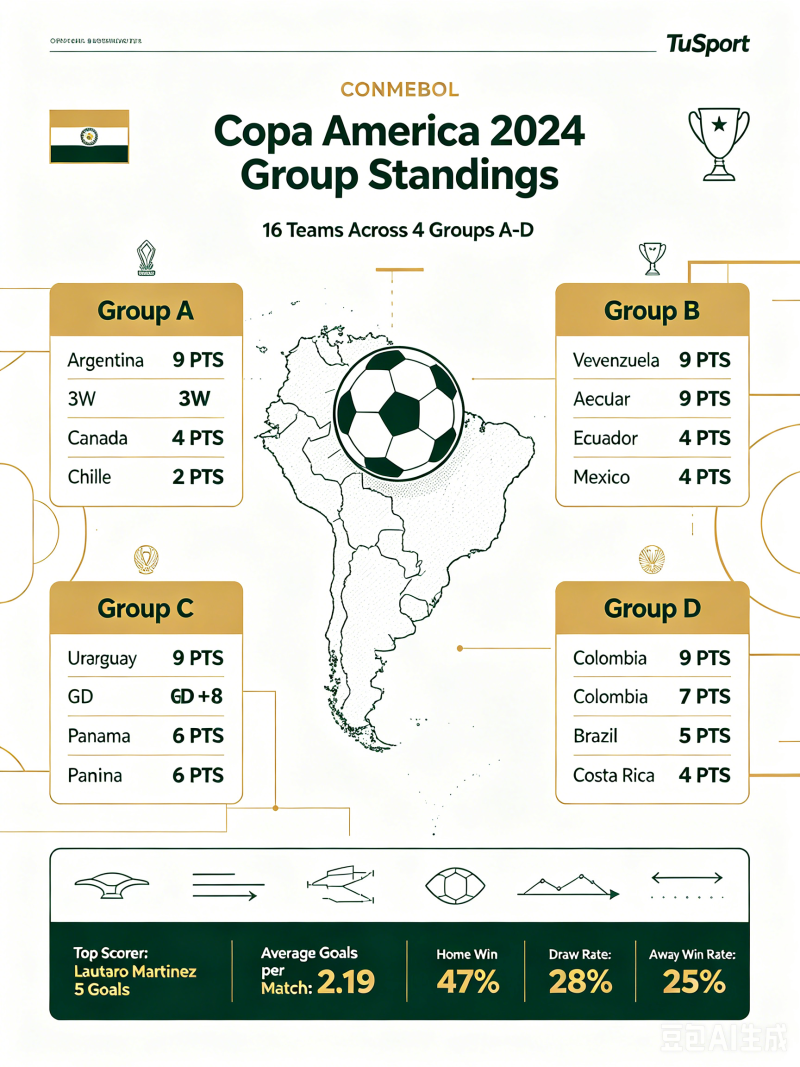 CONMEBOL Copa America 2024 Group Stage Standings & Tournament Report